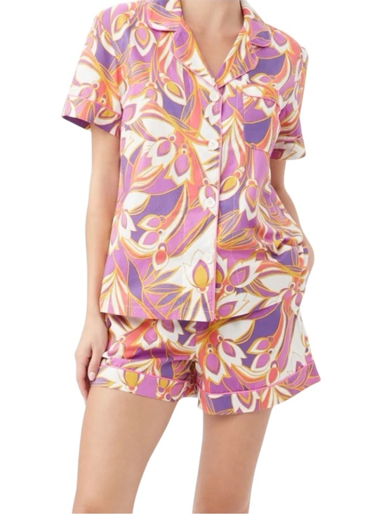 Trina Turk Other - Trina Turk x BedHead 1X Organic Cotton Pajama Set Pink Purple Shorts PJ Set